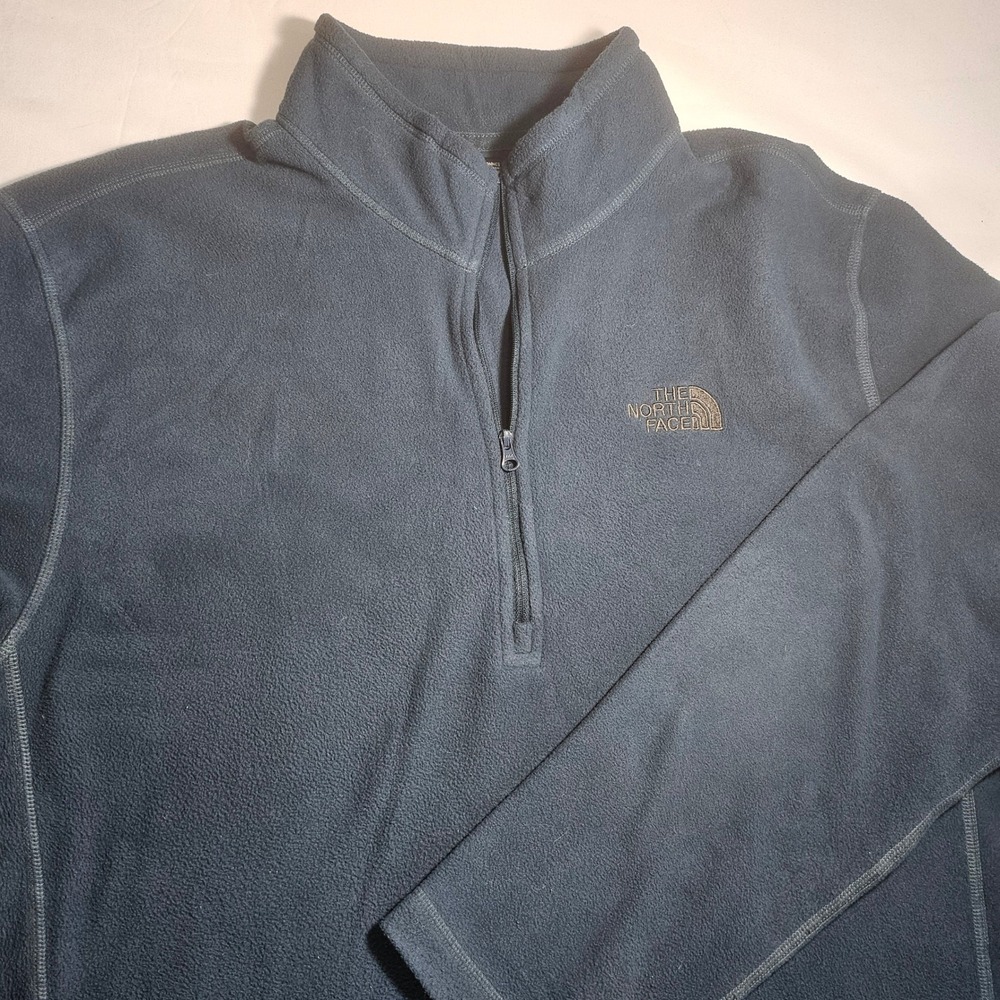 The North Face TKA 100 Fleece Pullover Mens XL Blue Quarter Zip Sweater